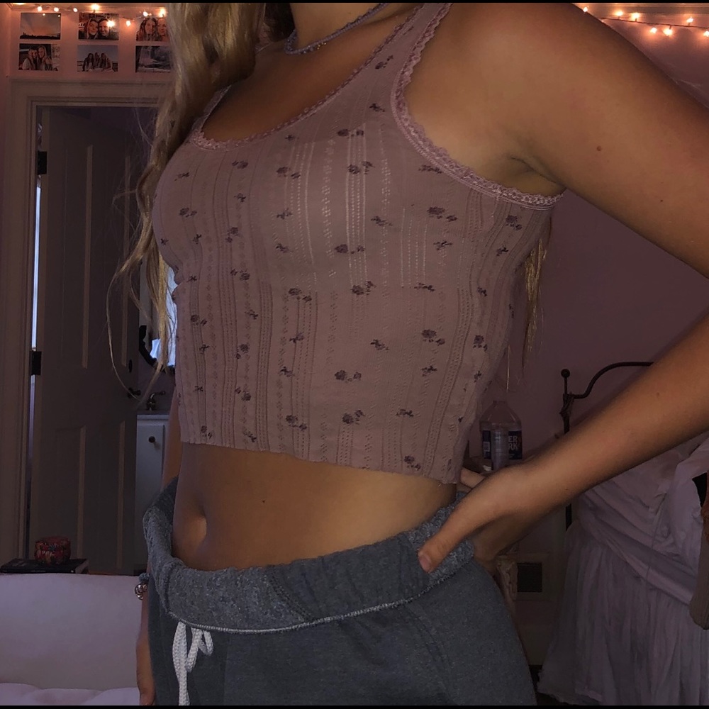 Pink flower tank